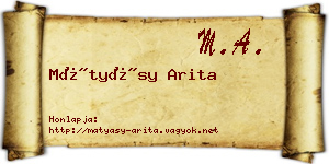 Mátyásy Arita névjegykártya